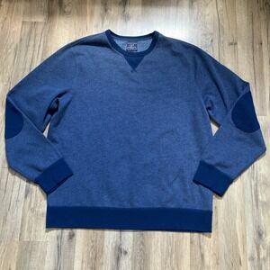 J. Crew Men's Sweatshirt XXL Blue Crew Neck Long Sleeve Authentic Fleece
